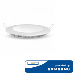 6W LED įmontuojama panelė premium V-TAC, apvali, 3000K (šiltai balta), SAMSUNG LED chip
