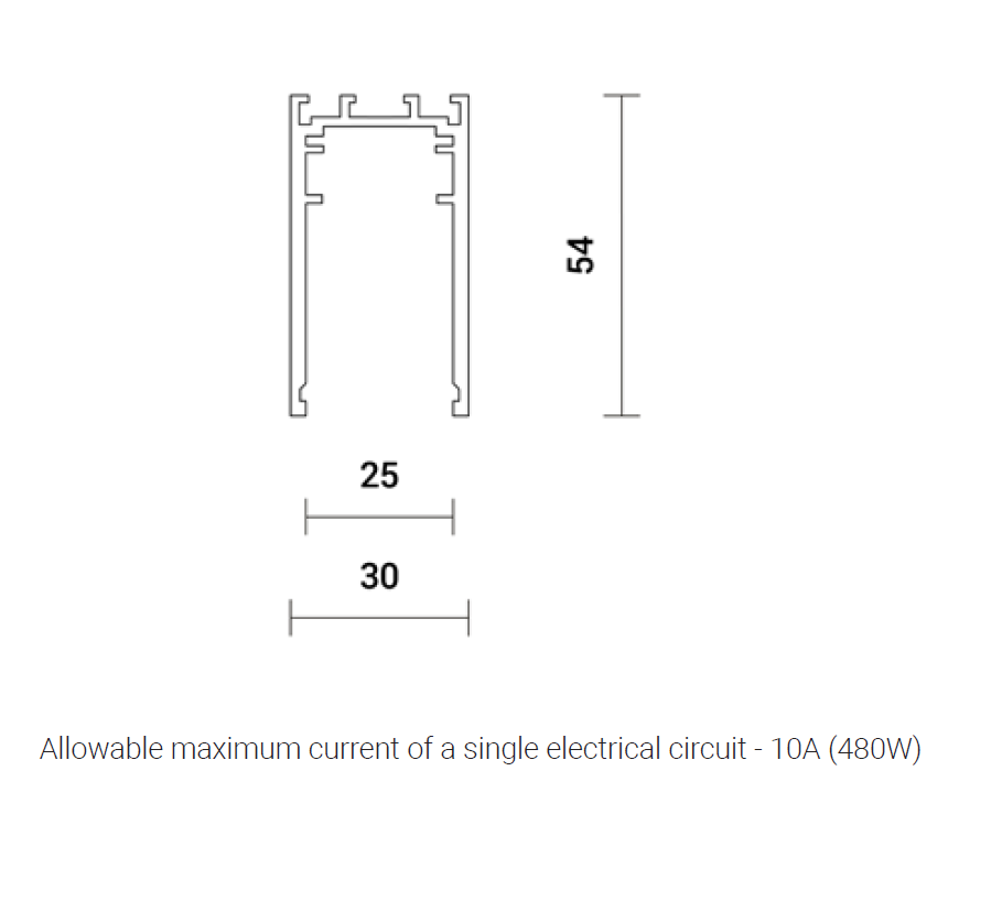 1m paviršinis magnetinės sistemos bėgelis SPECTRA LIGHTING INSIGHT, baltas - Image 2