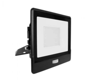 50W LED prožektorius V-TAC, juodu korpusu, 4000K, su judesio davikliu