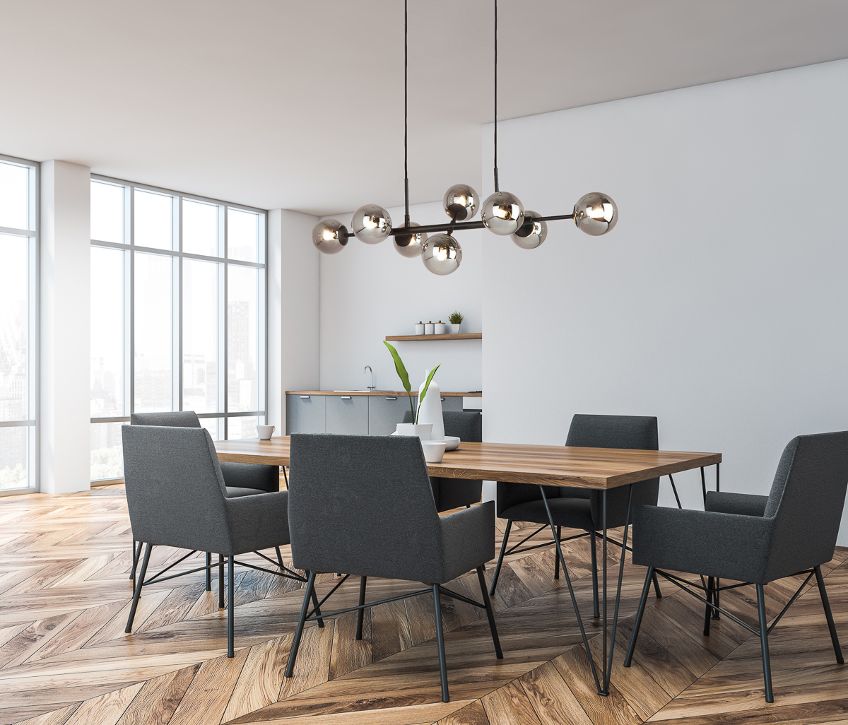 Pakabinamas šviestuvas ERIMIDA, 8xG9, juodas/grafito sp. - Image 2