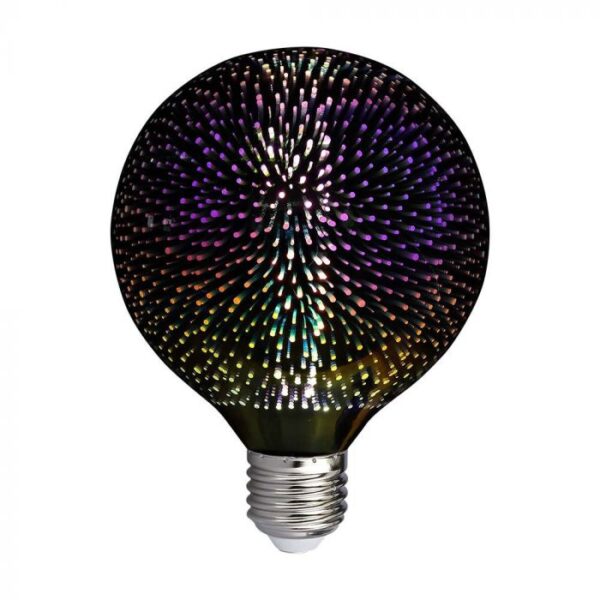 4W LED 3D lemputė, G125, E27,  3000K