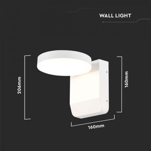 17W LED sieninis lauko šviestuvas, baltas, 3000K, IP65 - Image 3