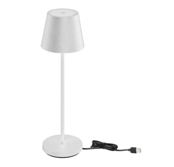 2W LED įkraunamas stalinis šviestuvas, baltas, 3000K, dimeriuojamas, IP54, su belaidžio įkrovimo funkcija