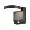 17W LED sieninis lauko šviestuvas, juodas, 3000K, IP65, su judesio davikliu