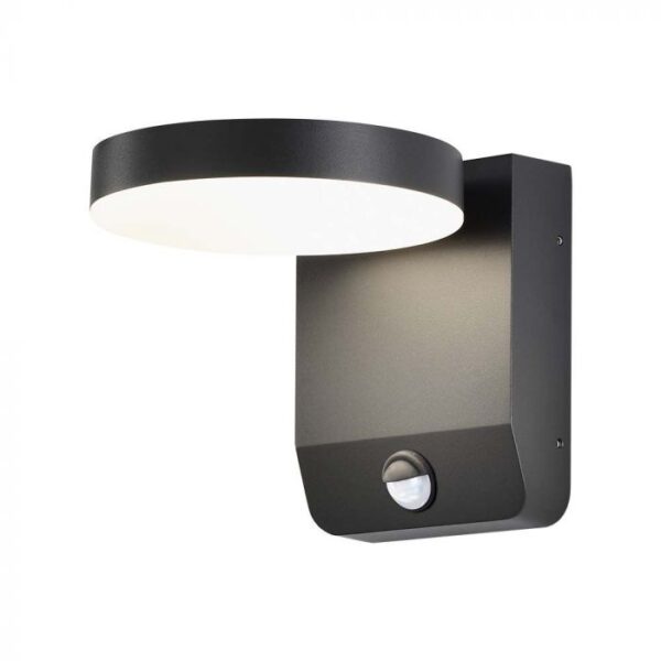 17W LED sieninis lauko šviestuvas, juodas, 3000K, IP65, su judesio davikliu