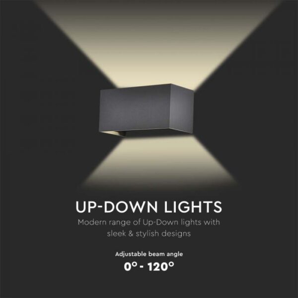 24W LED sieninis lauko šviestuvas, juodas, 4000K, IP65 - Image 3