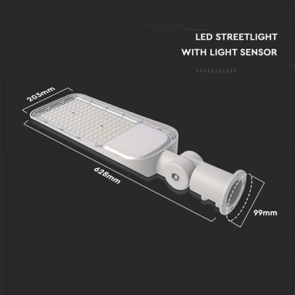 150W LED gatvės šviestuvas, pilkas, 4000K, su šviesos jutikliu - Image 2