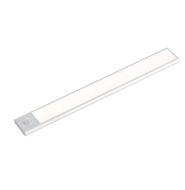 2,5W LED įkraunamas linijinis paviršinis šviestuvas, 60cm, sidabro sp., 3000K, su judesio davikliu