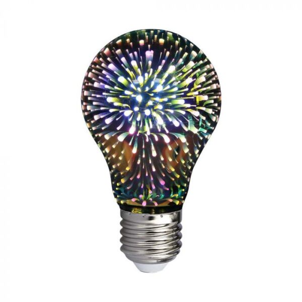 3W LED 3D lemputė, A60, E27, 3000K