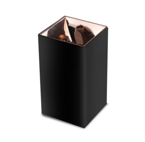 GU10 lemputės rėmelis V-TAC, juodas su rausvo aukso spalvos vidumi, aukštis 14cm