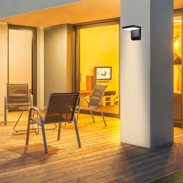 17W LED sieninis lauko šviestuvas, juodas, 3000K, IP65 - Image 2