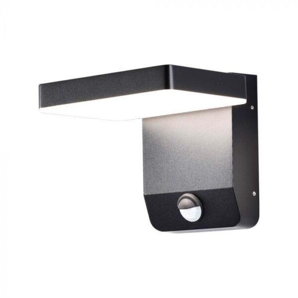 17W LED sieninis lauko šviestuvas, juodas, 3000K, IP65, su judesio davikliu