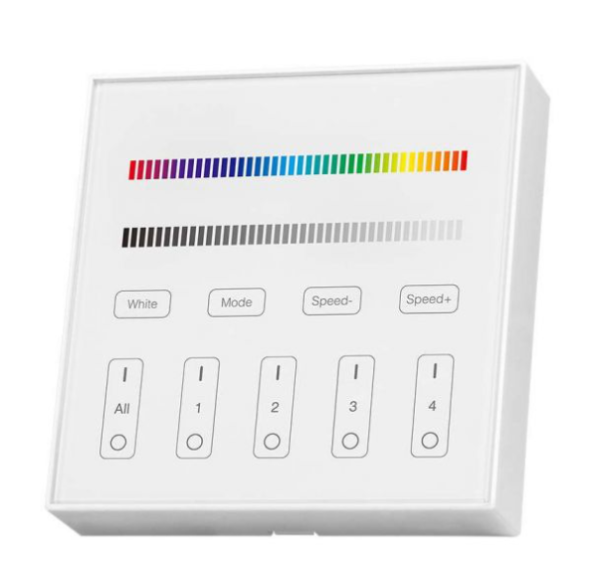 LED juostos sieninis valdiklis, 4 zonų, skirtas RGB+W juostai