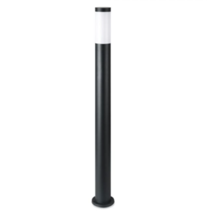 Pastatomas lauko šviestuvas V-TAC, E27, nerūdijantis plienas, IP44, 110cm aukščio, juodas