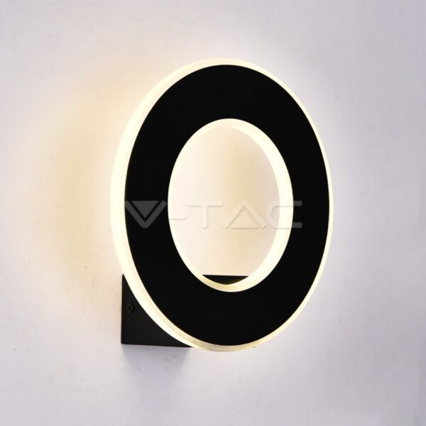 9W LED sieninis šviestuvas, 210mm, juodas, 4000K