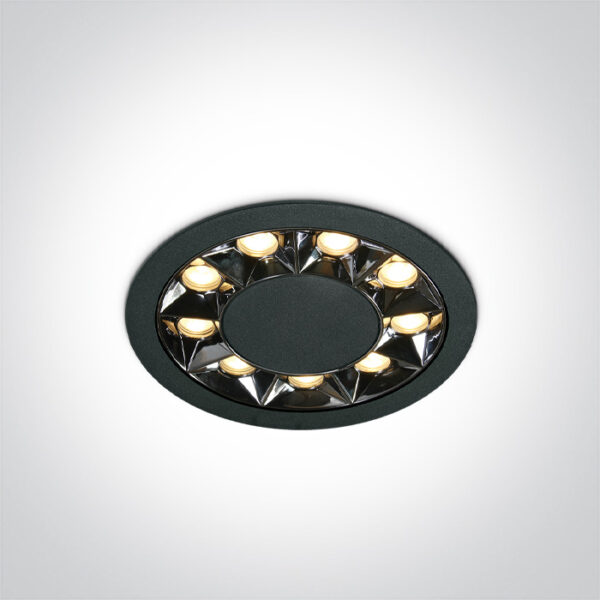 12W LED įleidžiamas šviestuvas, juodas, 3000K