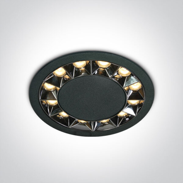 20W LED įleidžiamas šviestuvas, juodas, 3000K