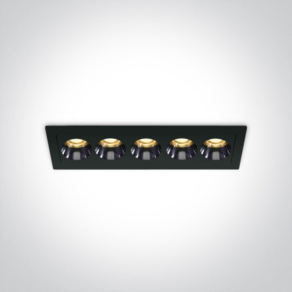 12W LED įleidžiamas šviestuvas, juodas, 3000K
