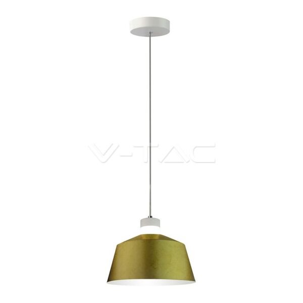 7W pakabinamas LED šviestuvas V-TAC, Ø250, aukso spalva, metalas / akrilas, 3000K (šiltai balta)