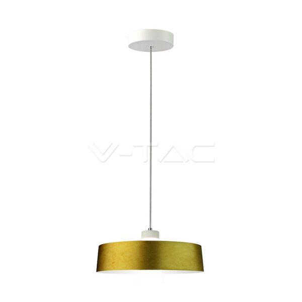 7W pakabinamas LED šviestuvas V-TAC, Ø340, aukso spalva, metalas / akrilas, 4000K (natūraliai balta)