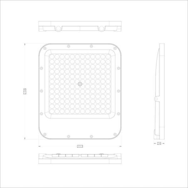 100W LED prožektorius TIMBO, pilkas, 4000K - Image 4