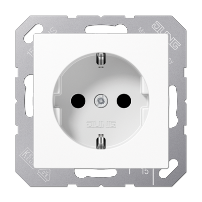 Kištukinis lizdas JUNG, baltas, su įžeminimu - Image 2