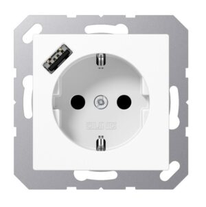 Balta rozetė su USB jungtimi, JUNG
