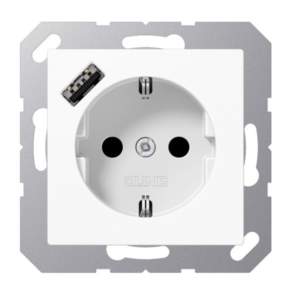 Balta rozetė su USB jungtimi, JUNG