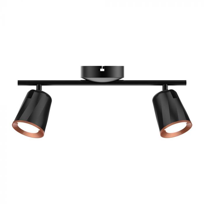 2x5W LED paviršinis šviestuvas, juodas, 3000K
