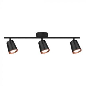 3x5W LED paviršinis šviestuvas, juodas, 4000K