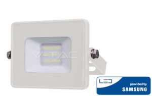 10W LED prožektorius, baltu korpusu, 3000K, SAMSUNG LED chip