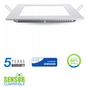12W LED įmontuojama panelė premium V-TAC, kvadratinė, 6400K(šaltai balta), SAMSUNG LED chip