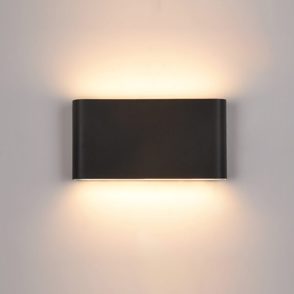 12W LED sieninis fasado šviestuvas ROMANO, juodas, 3000K - Image 2