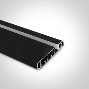 Paviršinis profilis, juodas, 2m, komplektuojamas su dangteliu ir užbaigimais, 8mm LED juostai