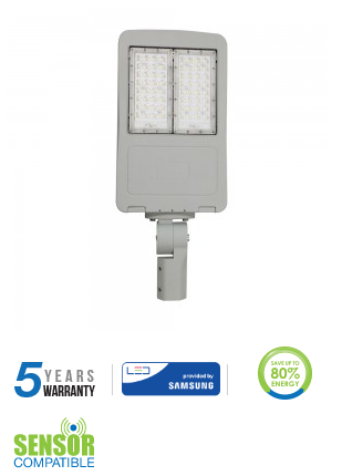 150W gatvės šviestuvas V-TAC, pilkas, 5700K, SAMSUNG LED chip, pritemdomas