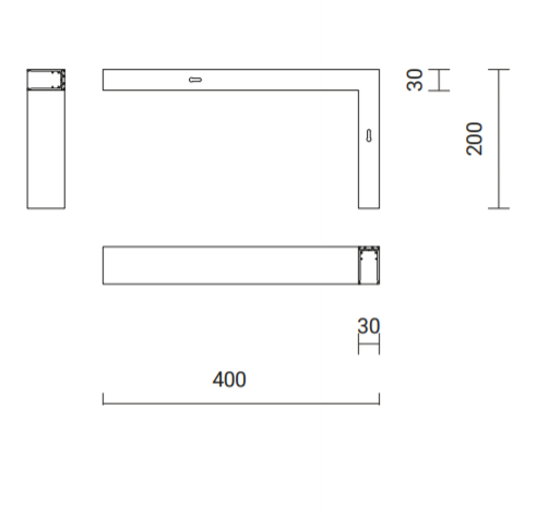 Magnetinių sistemų INSIGHT paviršinių bėgelių L formos sujungimas, juodas - Image 2