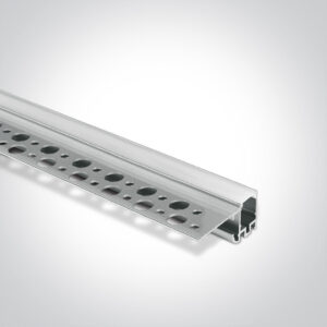 Užglaistomas profilis, aliuminio sp., 2m, komplektuojamas su dangteliu ir užbaigimais, skirtas 8mm pločio LED juostai