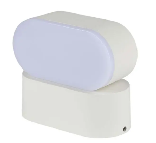 5W LED sieninis pakreipiamas šviestuvas, baltu korpusu, 3000K, IP65