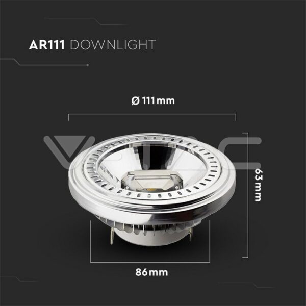 12W LED lemputė, G53, AR111, 12V, 4000K - Image 2