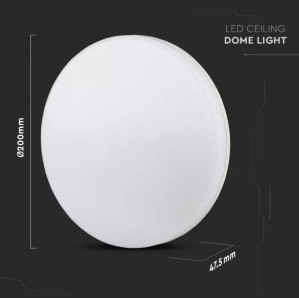 15W LED paviršinis šviestuvas, baltas, 6400K, IP44 - Image 2