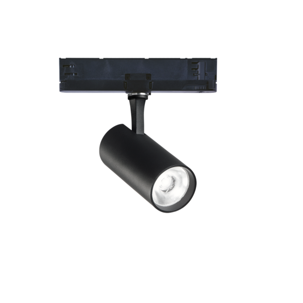 15W LED akcentinis šviestuvas į 3 fazių bėgelį FOX, juodas, 3000K, dimeriuojamas