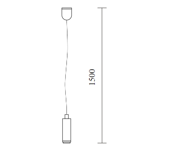 Magnetinės sistemos bėgelio INSIGHT laikiklis- trosas, 1500mm, juodas - Image 2