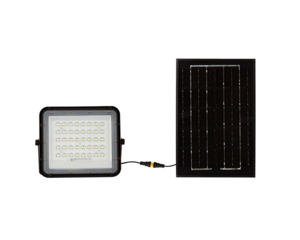 6W LED prožektorius su saulės baterija, juodas, 4000K