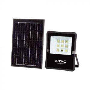 6W LED prožektorius su saulės baterija, juodas, 6400K