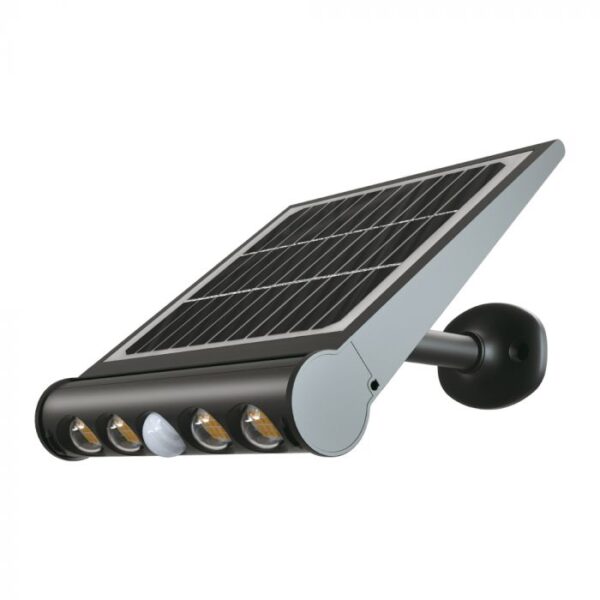 8W LED universalus šviestuvas, su saulės baterija ir judesio davikliu, juodas, 4000K - Image 7