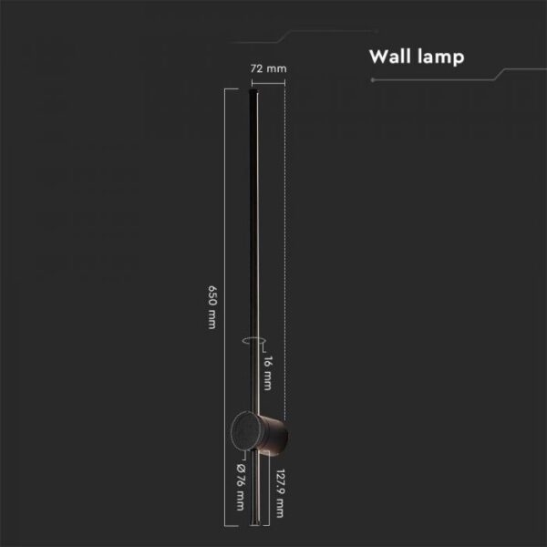 12W LED sieninis lauko šviestuvas, juodas, 4000K - Image 3