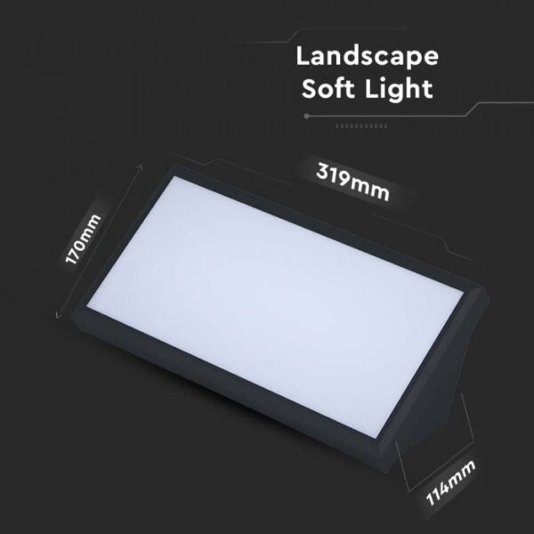 20W LED sieninis lauko šviestuvas, juodas, 4000K - Image 3