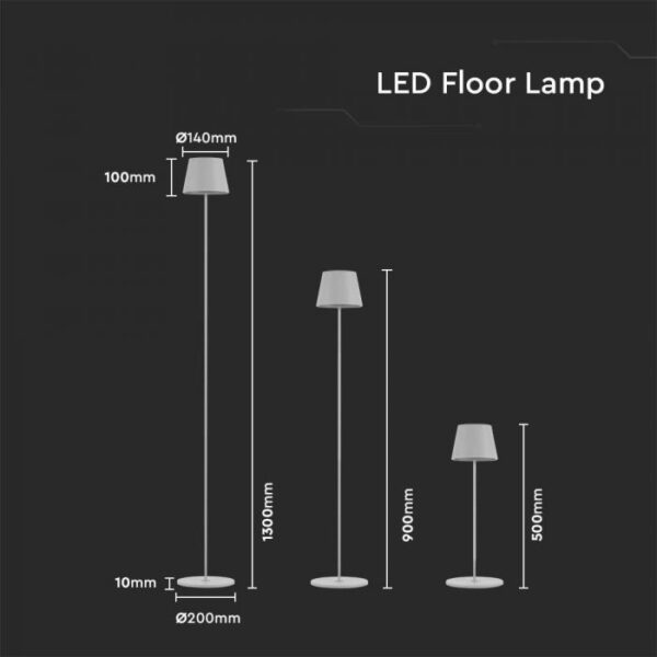 4W LED įkraunamas reguliuojamo aukščio šviestuvas, baltas, 3000K, dimeriuojamas, IP54 - Image 4