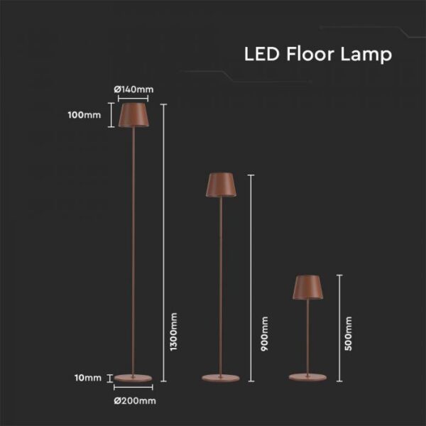 4W LED įkraunamas reguliuojamo aukščio šviestuvas, rūdžių sp., 3000K, dimeriuojamas, IP54 - Image 3