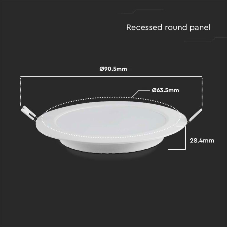 3W LED įleidžiama panelė, balta, 3000K - Image 2